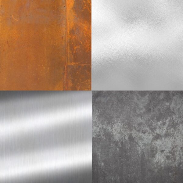 métal: acier, corten, inox, aluminium