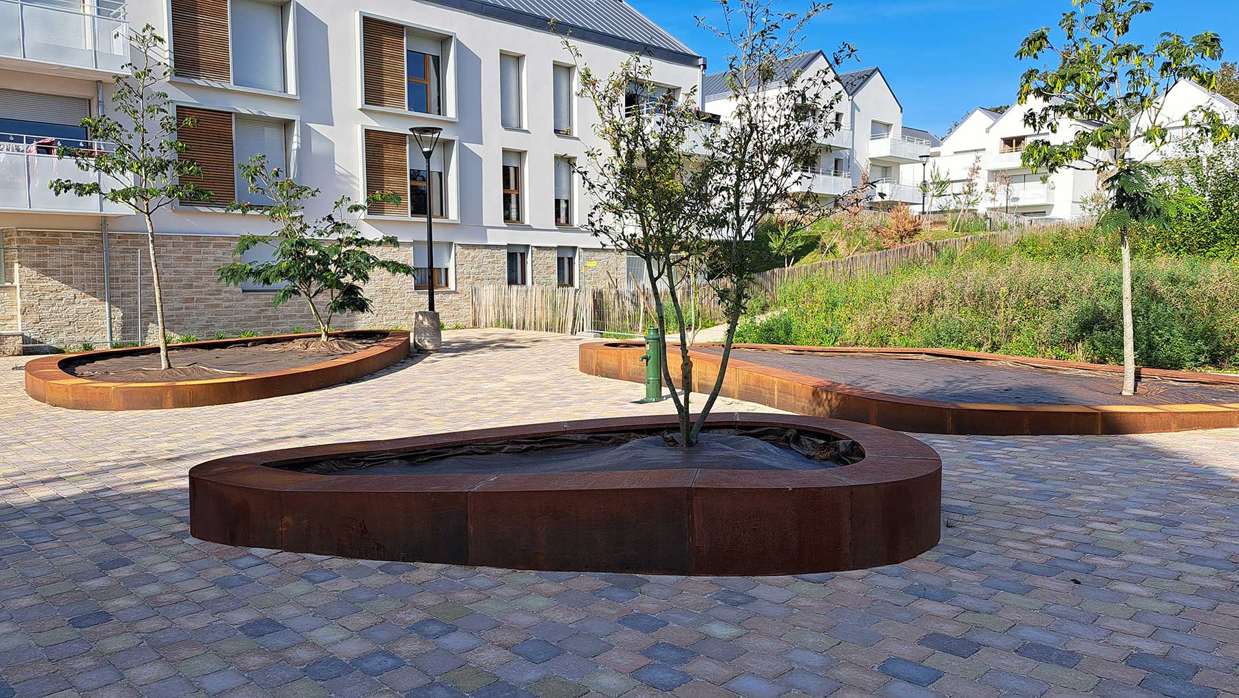 Jardinières corten - projet Magny-le-hongre